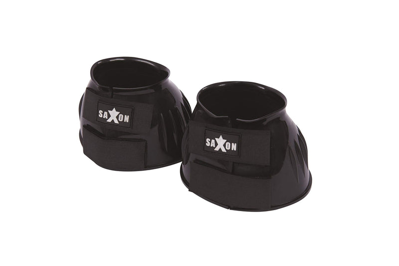 Saxon. Double Tape PVC Ribbed Bell Boots Black Cob - PawsPlanet Australia