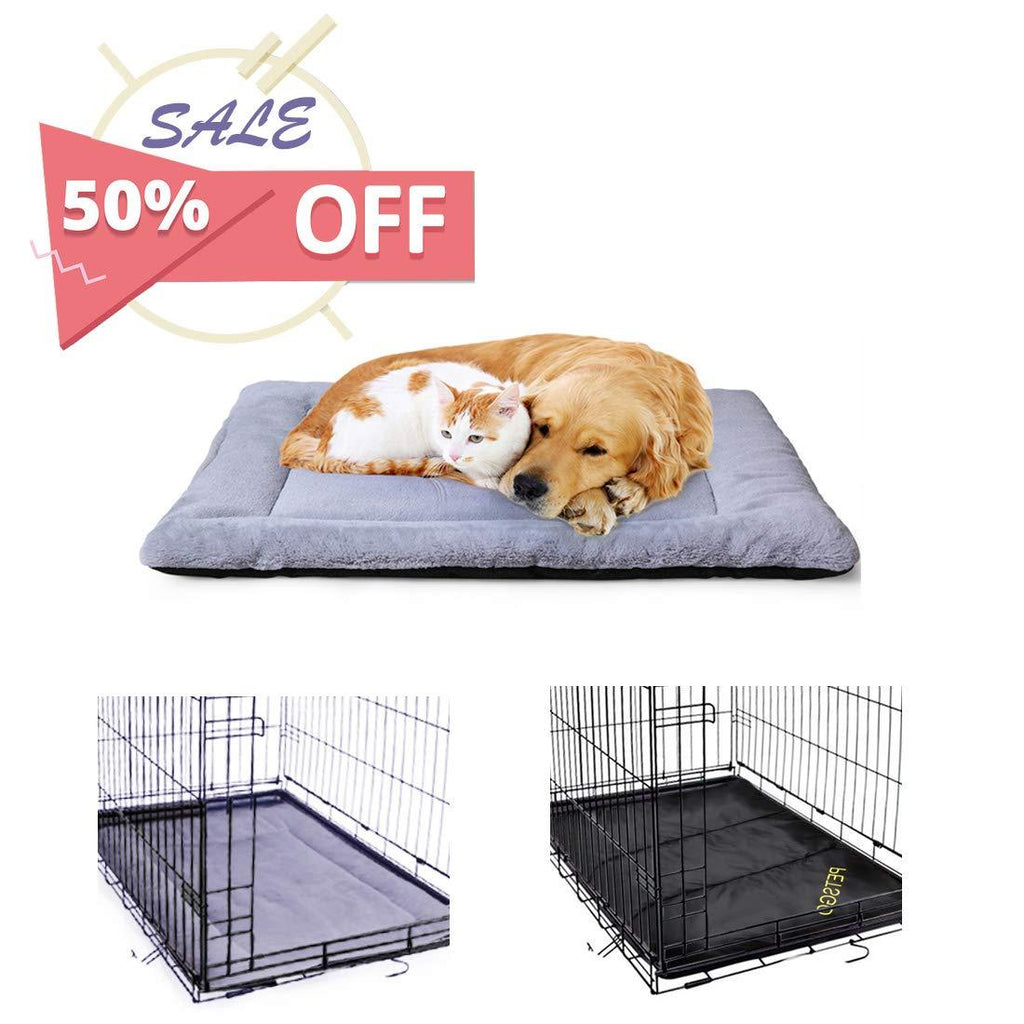 [Australia] - PETSGO Super Soft Crate Mats(1 in High Dog & Cat Beds for Crates-（Not Suit Chewer) Machine Wash & Dryer Friendly-Anti-Slip Pet Beds for Pets Sleeping 36IN Grey 