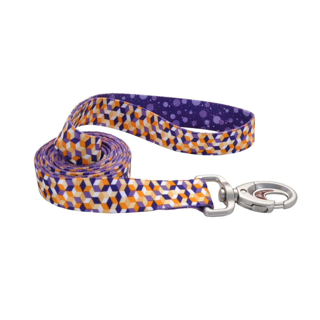 [Australia] - Sublime Dog Leash, Purple Orange Cubes Pattern, 1" x 6' 
