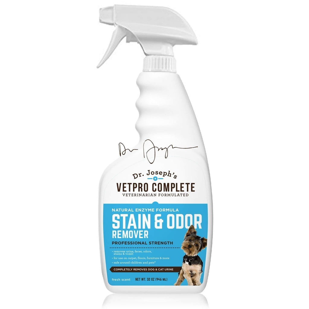 [Australia] - VetPro Complete Pet Stain & Odor Remover - Enzyme Powered Odor & Stain Eliminator for Dog and Cat Urine, Feces, Vomit, and Drool, Professional Strength 32 oz. 