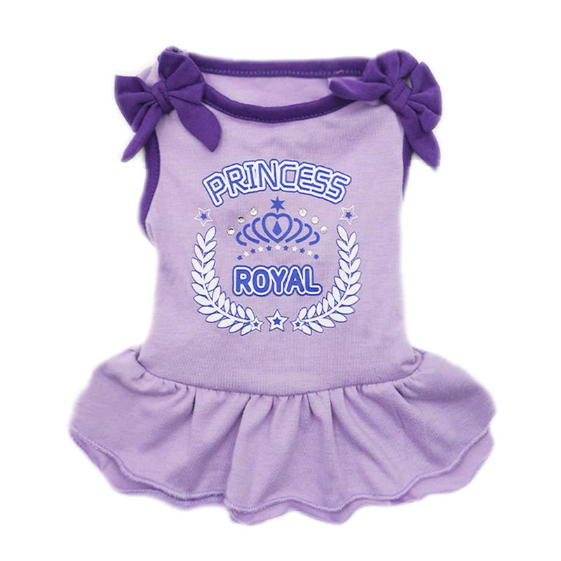 kyeese Dog Dresses Princess Rhinestone/Strawberry Dogs Dresses for Small/Medium Dogs Cat Dress (Princess) Lavender Purple Large - PawsPlanet Australia