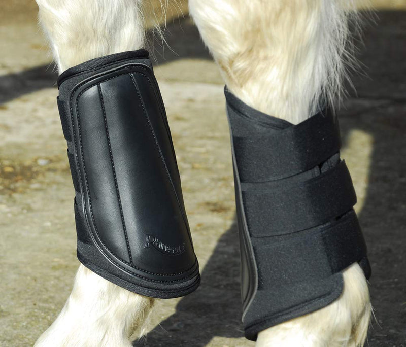 Rhinegold Breathable Neoprene Brushing Boots Black Cob - PawsPlanet Australia