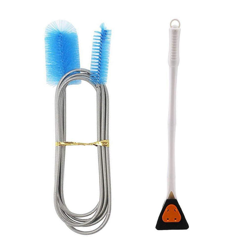 [Australia] - kathson Fish Tank Filter Cleaning Brush Double Ended Long Handle Reef Scraper Aquarium Algae Scrubber Hose Pipe Cleaner 