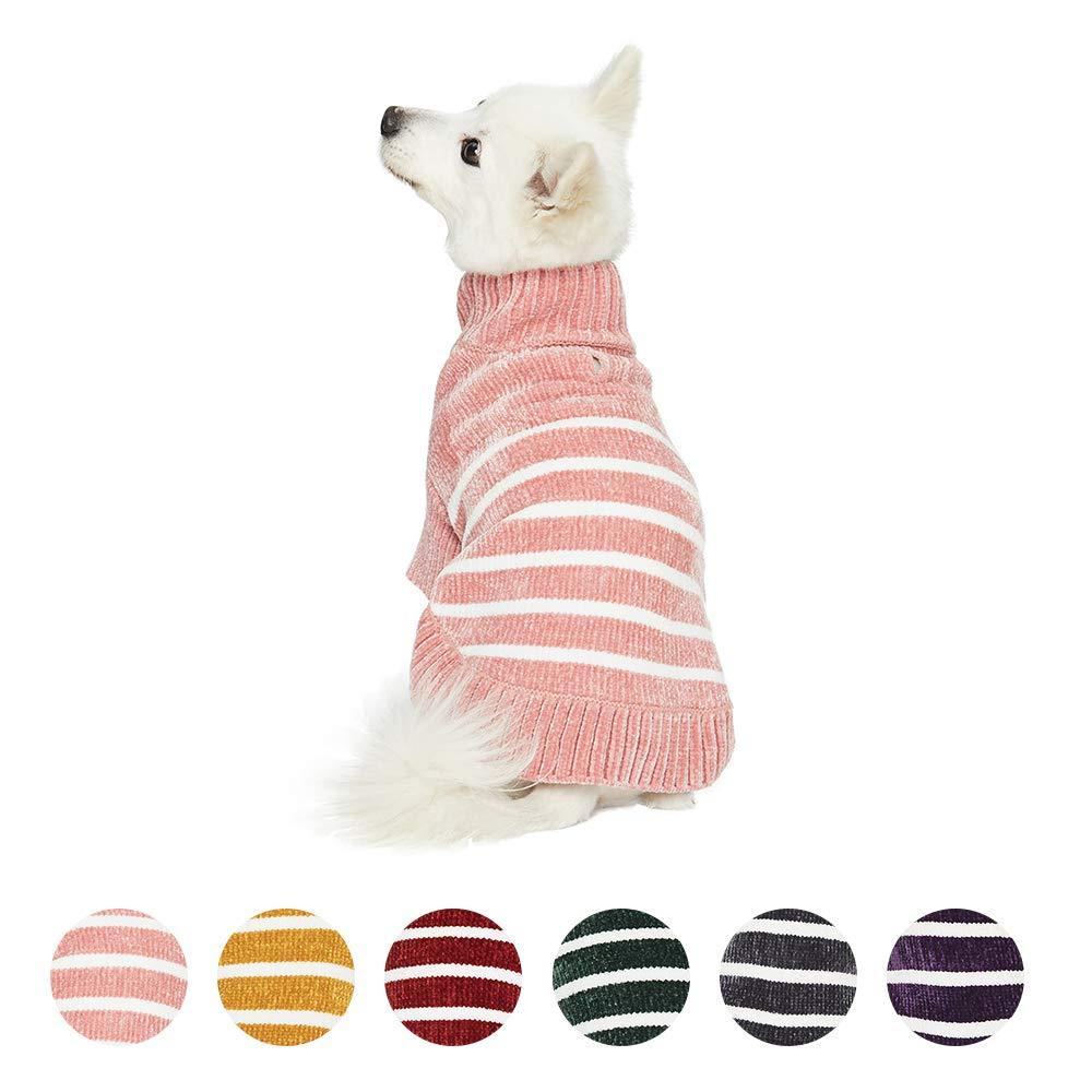 [Australia] - Blueberry Pet 2020 New 10+ Patterns Soft & Warm Dog Coats - Windbreaker Jacket, Chenille Sweater and Dog Scarf 10" Dusty Rose 