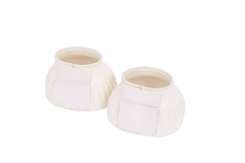 Saxon Ribbed Touch Tape Bell Boots White Full - PawsPlanet Australia