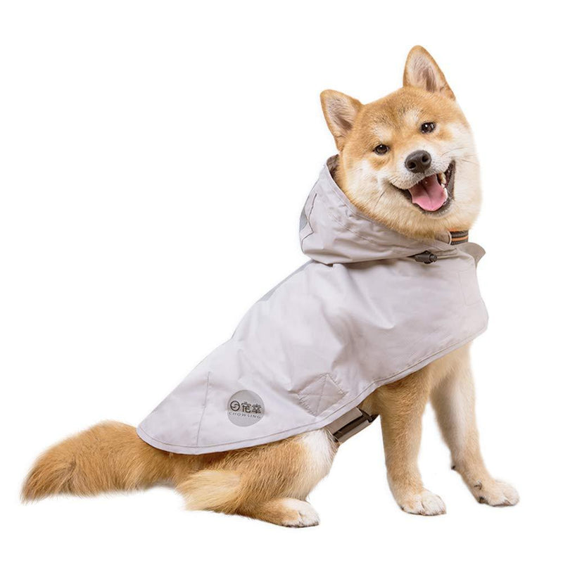 Nourse CHOWSING Dog Raincoat Lightweight Waterproof Dog Raincoats, with Reflective Safety Strip & Leash Hole Raincoat, for Large & Medium Dogs Grey (XXL) XXL- Up to 66 LBS - PawsPlanet Australia