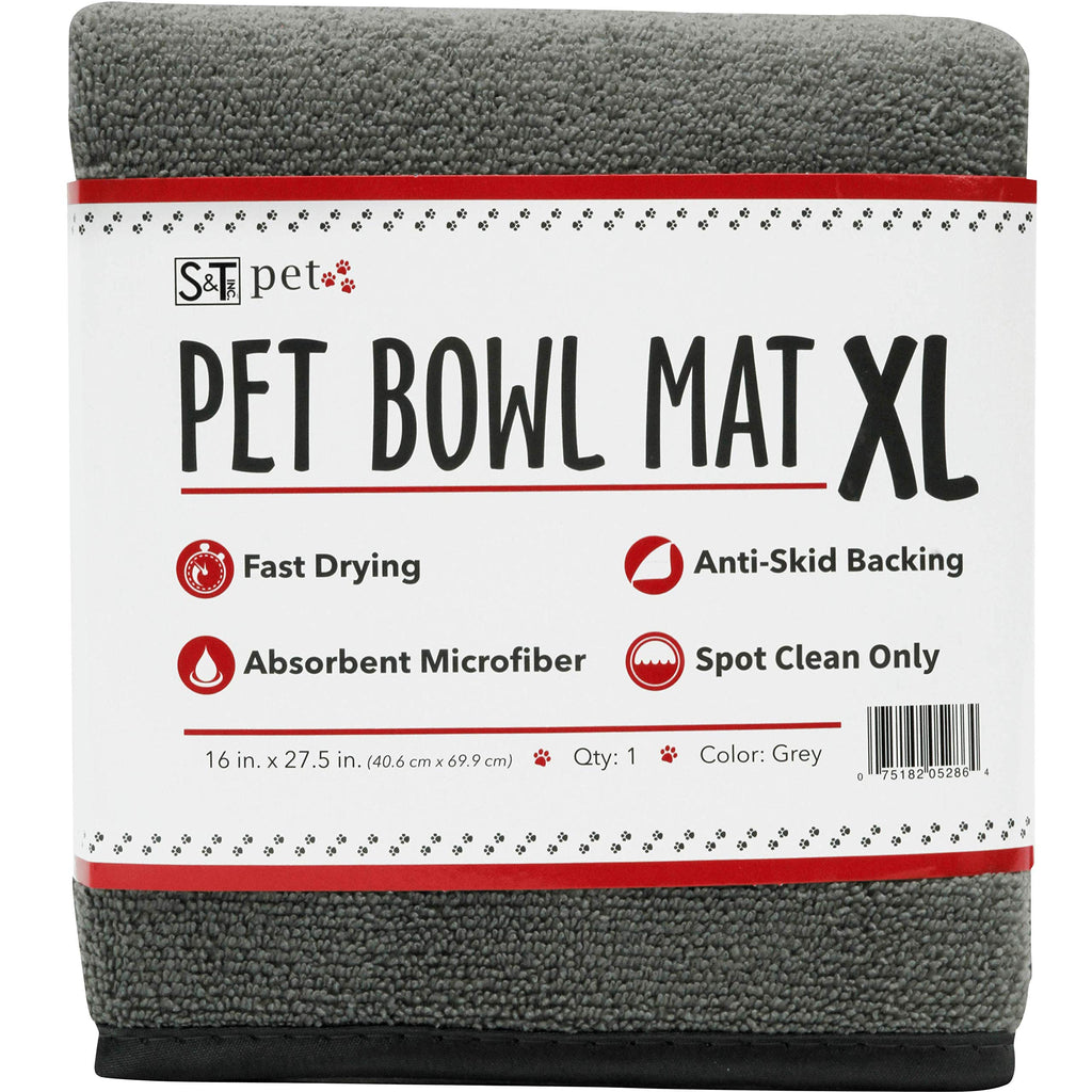 [Australia] - Microfiber Pet Bowl Mat XL Grey 