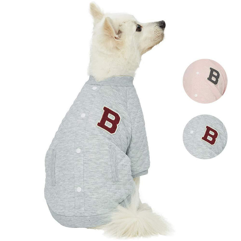 [Australia] - Blueberry Pet 2020 New Dog Coat - 9 Patterns Dog Sweatshirt / 4 Patterns All-Weather Dog Poncho Back Length 10" Jacquard Sweatshirt - Grey 