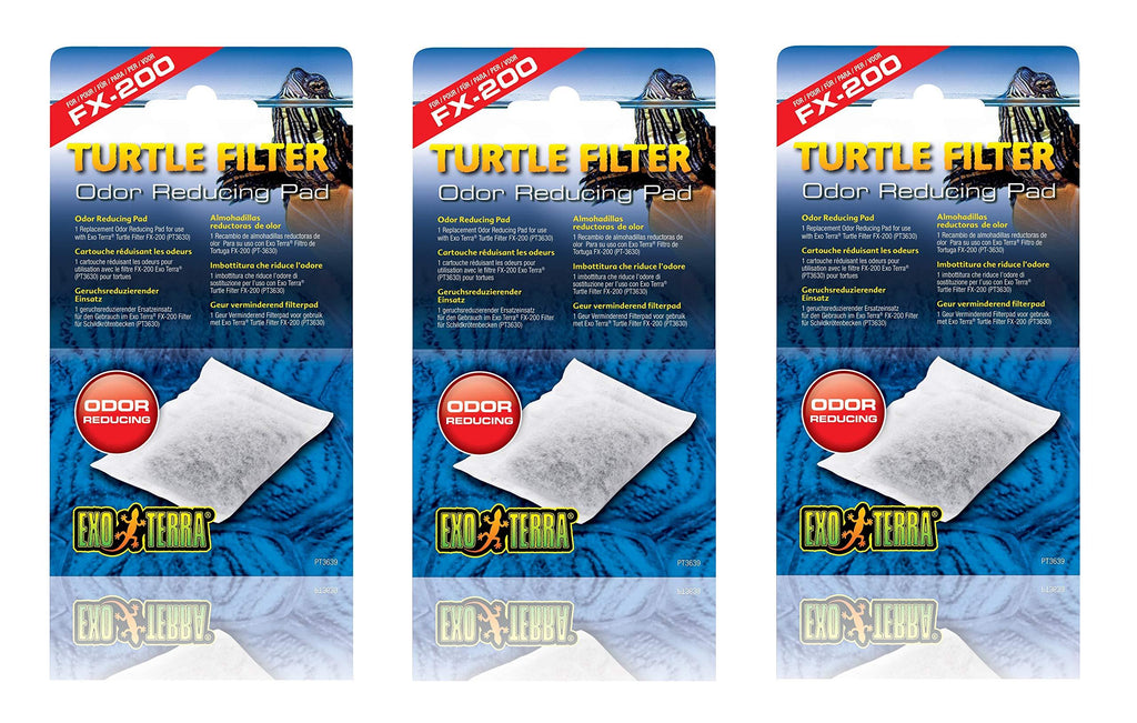 [Australia] - Exo Terra 3 Pack of Replacement Odor Reducing Pads for Turtle Filter FX-200 