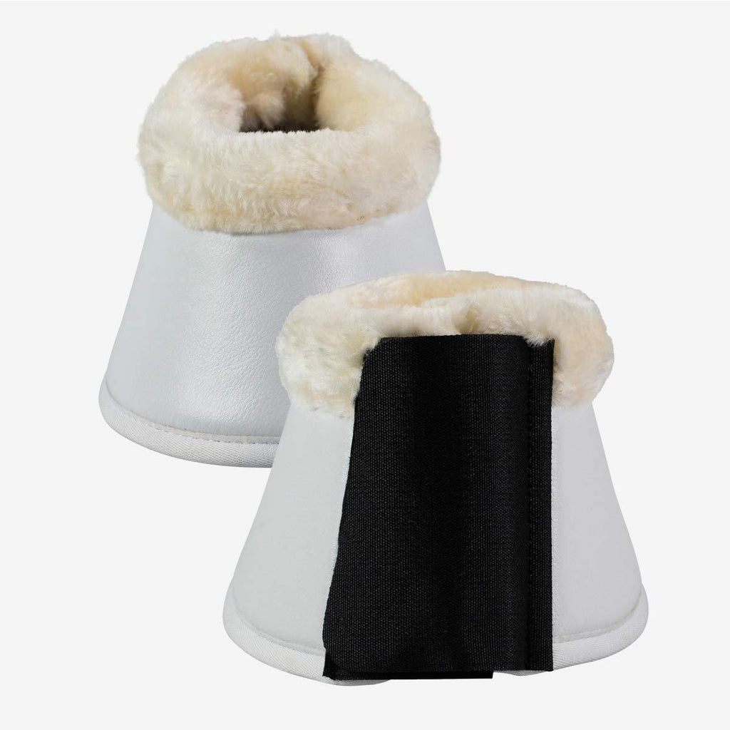 [Australia] - Finn-Tack Horse Bell Boots with Fur Pile Lining (Medium, White) 