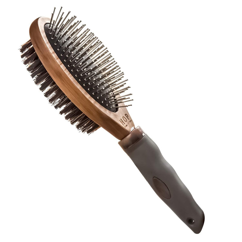 [Australia] - Dog Brush for Grooming, Double Sided Pin&Bristle Brush Removing Shedding Hair, Dog Brush for Short Medium or Long Hair, Cat Brush Grooming Comb for Detangling and Dirt Cleaning, Lotus Wood 