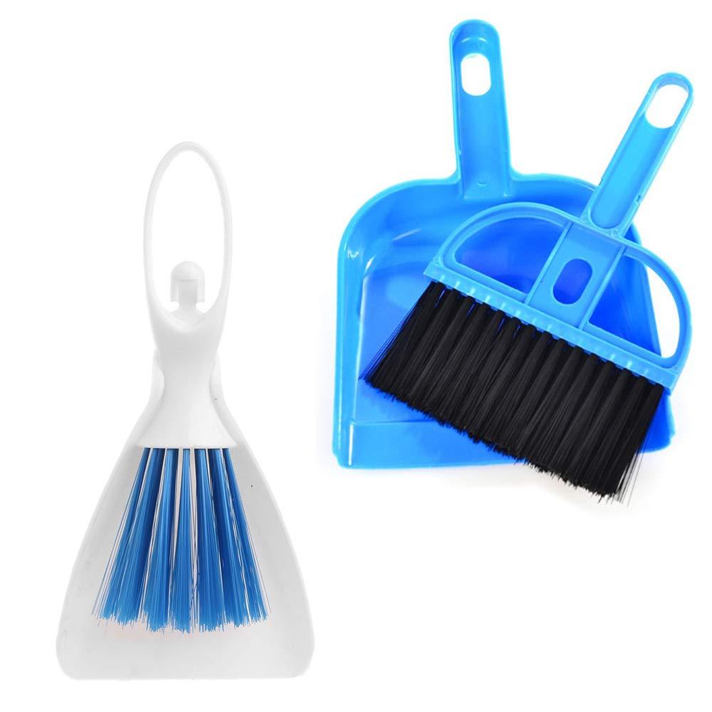 [Australia] - PIVBY Mini Hand Broom and Dustpan Sand Scooper Set Cage Cleaner for Guinea Pigs, Cats, Hedgehogs, Hamsters, Chinchillas, Rabbits, Reptiles, and Other Small Animals (2 Pack,Random Color) 
