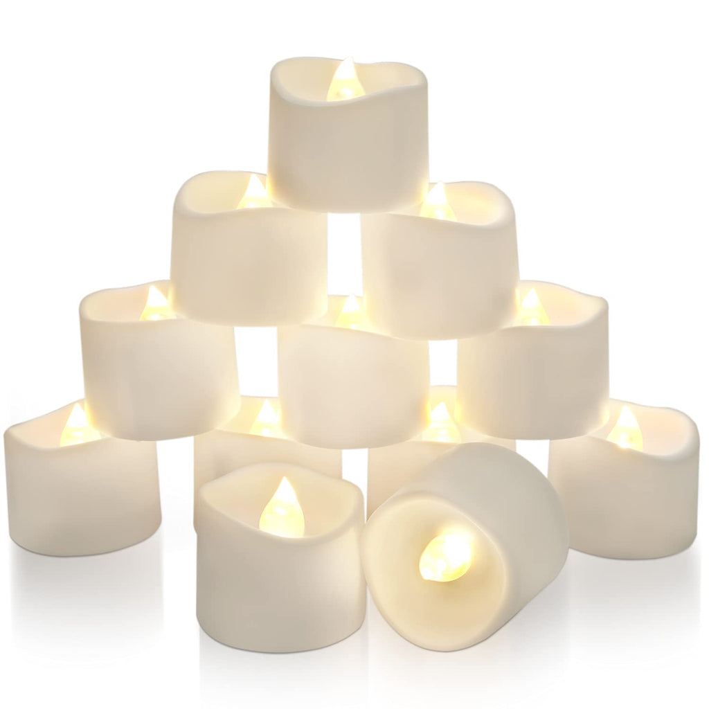 Homemory 24pcs LED Tea Lights with Timer, Battery Operated Tea Candles, Flameless Flickering Electric Candles with Timer for Table Centerpieces, Mood Lighting and Home Decor, Warm White - PawsPlanet Australia