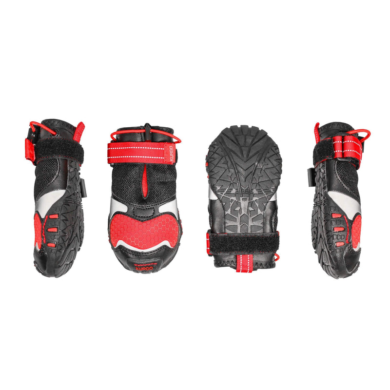 [Australia] - Kurgo Blaze Cross Dog Shoes | Winter Boots for Dogs | All Season Paw Protectors | Dog Shoes for Hot Pavement | Dog Snow Boots | Water Resistant | Reflective | No Slip | Chili Red/Black (XX-Small) 