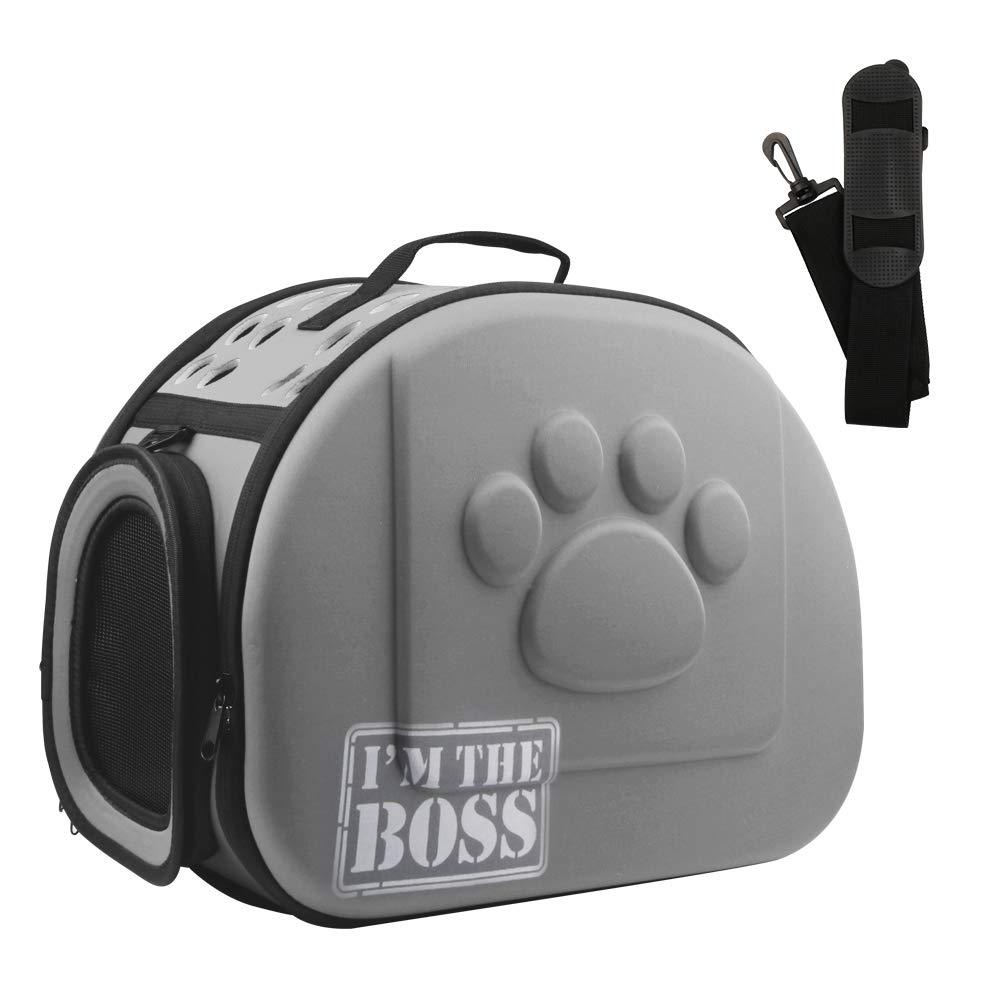 [Australia] - AriTan Pet Travel Carrier, Soft-Sided Collapsible Portable EVA Cat Bag with Mesh Windows, Porous Design, Best for Small or Medium Dog and Cat Large Grey 