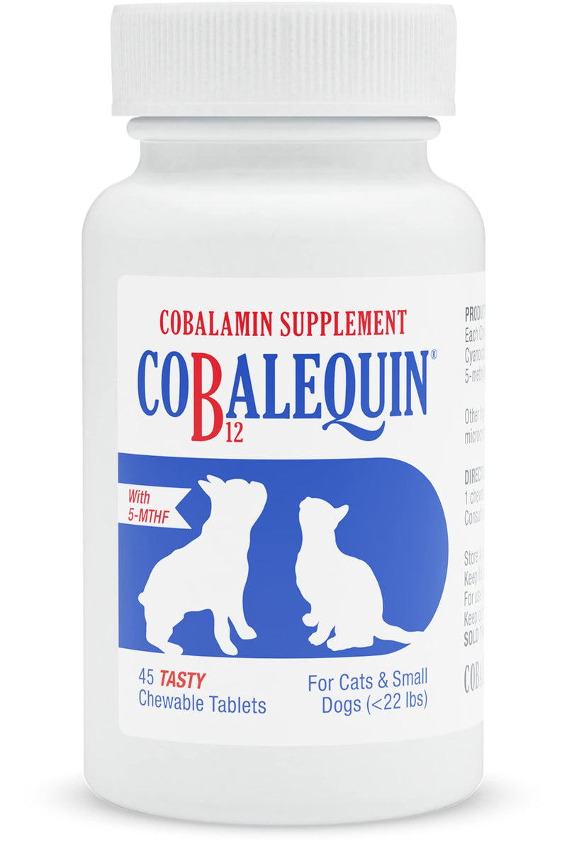 Nutramax Cobalequin B12 Supplement - for Cats and Small Dogs, 45 Chewable Tablets - PawsPlanet Australia