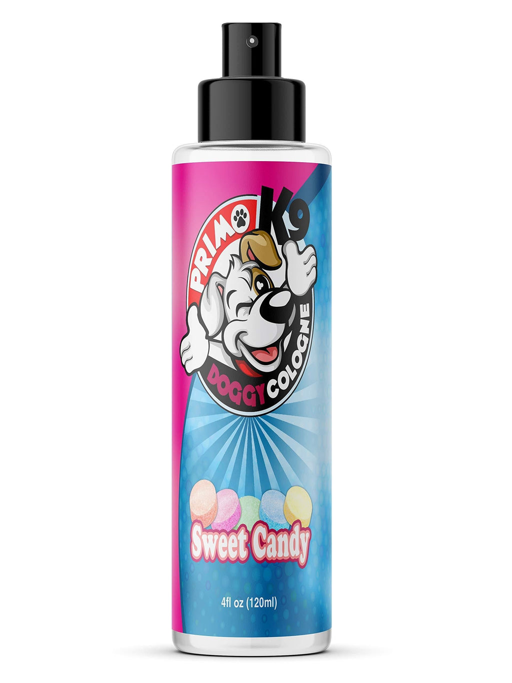 Primo K9 Dog Cologne Spray | Fresh Natural Deodorizing Pet Perfume | Fun Sweet Scents | Safe & Non Toxic | Unique | Made in USA | 4oz(120ml) Sweet Candy - PawsPlanet Australia