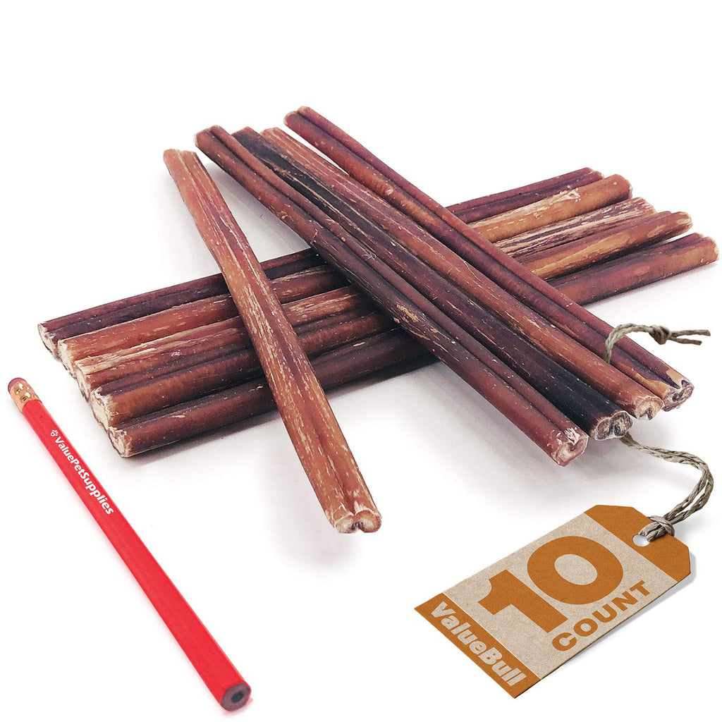 [Australia] - ValueBull Premium Bully Sticks, Thick 12 Inch, 10 Count - All Natural Dog Treats, Angus Beef Pizzles, Rawhide Alternative 