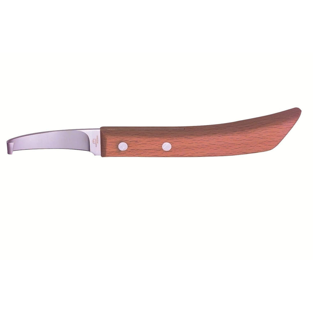 Hauptner & Herberholz 40621000 Left Hoof Knife with Ergonomic Beech Wood Handle Stainless Steel for Horses and Cattle - PawsPlanet Australia