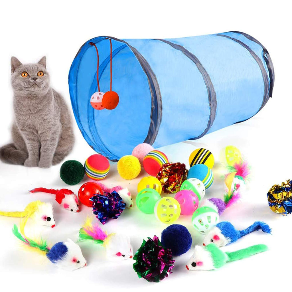 M JJYPET Cat Toys Kitten Toys Assortments,Crinkle Balls for Cat,Kitty,Kitten 30Pcs-Green - PawsPlanet Australia