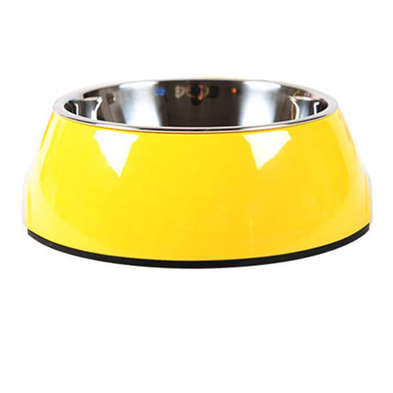 Manda Ocean Pet Bowls Stainless Steel Dog Cat Pet Bowl Universal Pet Water and Food Bowls 4 Sizes and 5 Colors Available S Yellow - PawsPlanet Australia