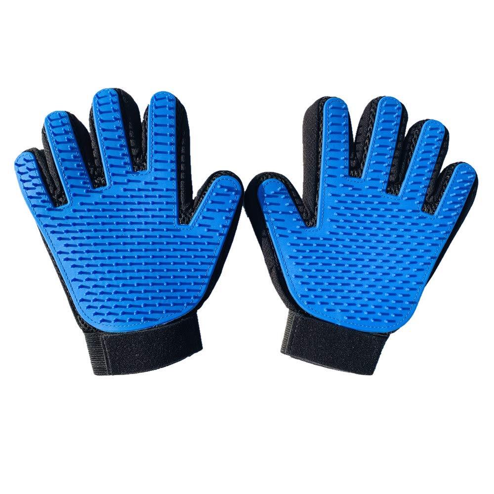 [Australia] - amololo Pet Grooming Glove - Gentle Deshedding Brush Glove - Bathing Massage Gloves Efficient Pet Hair Remover Mitt - Perfect for Dog & Cat with Long & Short 259 Silicone Grooming Tips- 1 Pair 
