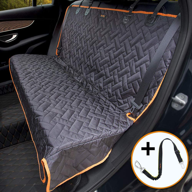 [Australia] - iBuddy Bench Car Seat Cover for Car/SUV/Small Truck, Waterproof Back Seat Cover for Kids Without Smell, Heavy Duty and Nonslip Pet Car Seat Cover for Dogs, Machine Washable Regular BLACK 