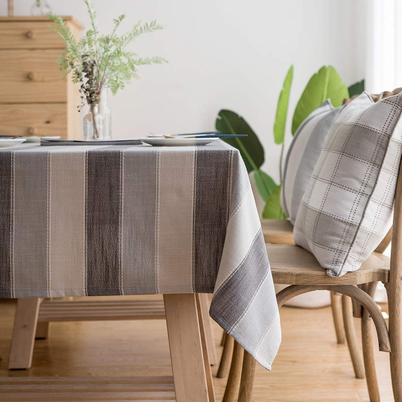 LINENLUX Stylish Square Rectangular Tablecloth/Table Cover for Kitchen Dinning Tabletop Decoration Gray Striped Square/Round 55 X 55 in A-gray Striped - PawsPlanet Australia