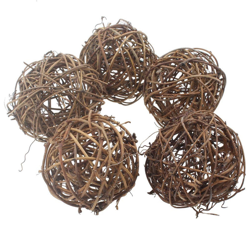 [Australia] - emours Willow Branch Rattan Ball Chew Toys for Small Animals Rabbits Guinea Pigs Chinchillas Pet Rats 5Pcs 