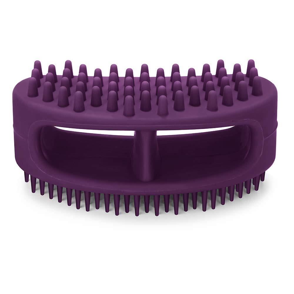 [Australia] - Famobest Dog Brush & Cat Brush, Soft Silicone Dog Grooming Brush, Pet Bath & Massage Brush for Cats and Dogs with Short or Long Hair, Cat Slicker Shedding Hair Brush for All Pet Sizes Purple 