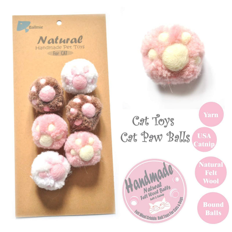 [Australia] - BALLMIE Cat Toys Ball Cat Owl Balls for Cats, Catnip Handmade Felt Wool & Yarn Paw 