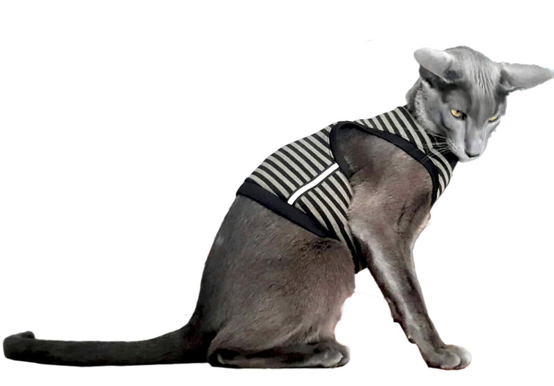 [Australia] - Kotomoda Cat's Street Style Stretch Synthetic t-Shirt-Harness with Ring S 