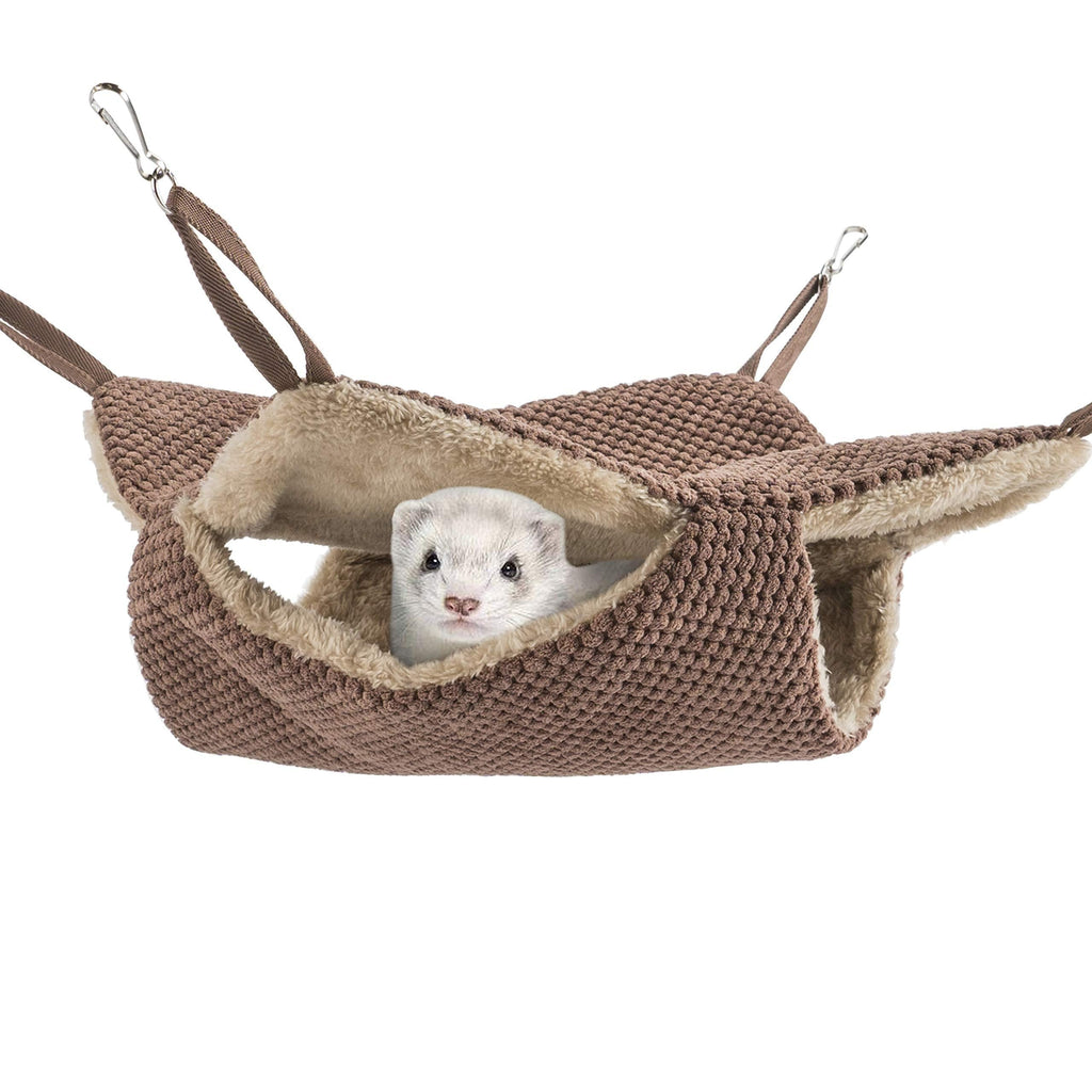 Niteangel Pet Hammock Swing Snuggle Sack for Ferret Rats Suger Glider Squirrels - Napping Bed Pocket Chocolate - PawsPlanet Australia