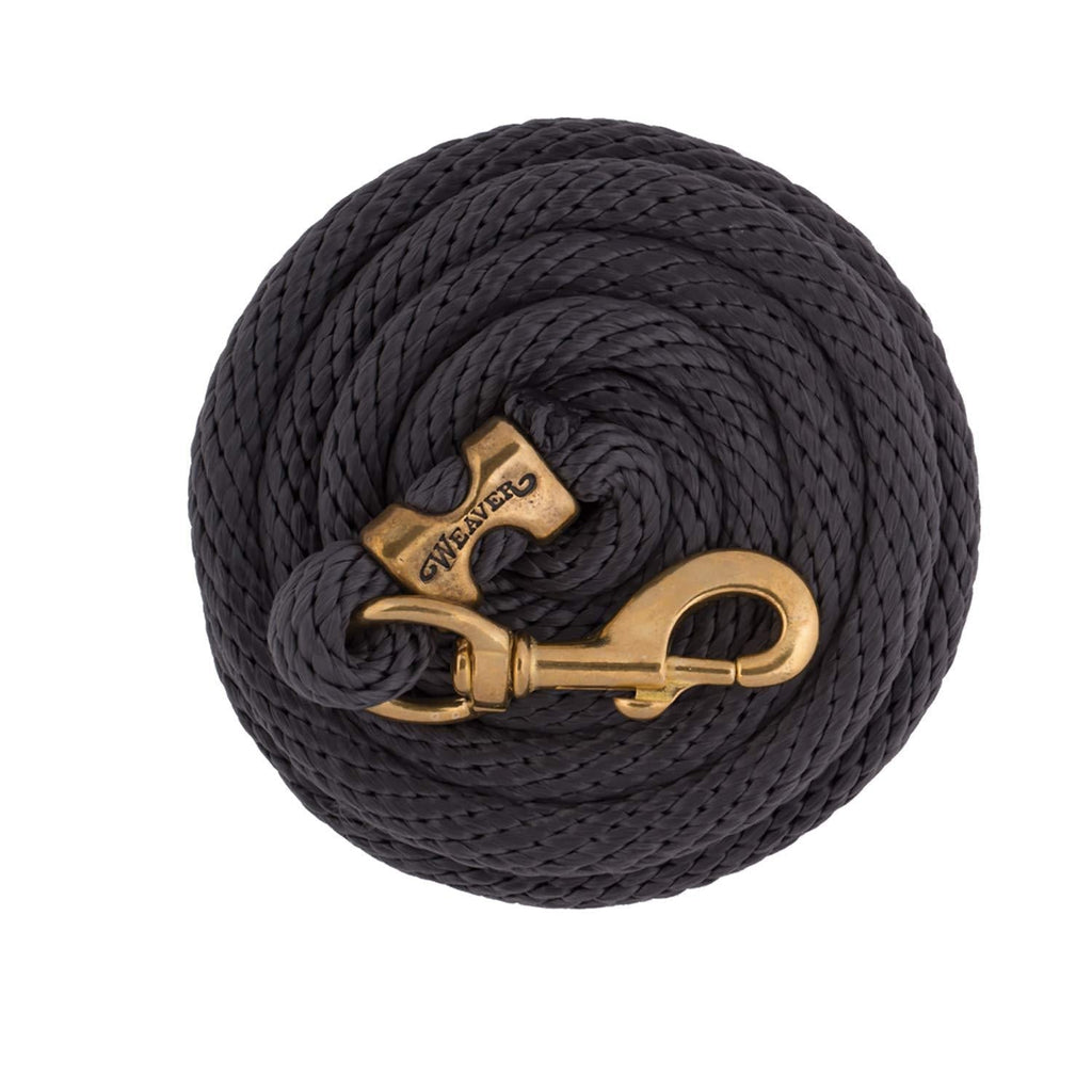 Weaver Leather Poly Lead Rope with a Solid Brass 225 Snap 10-feet Graphite - PawsPlanet Australia