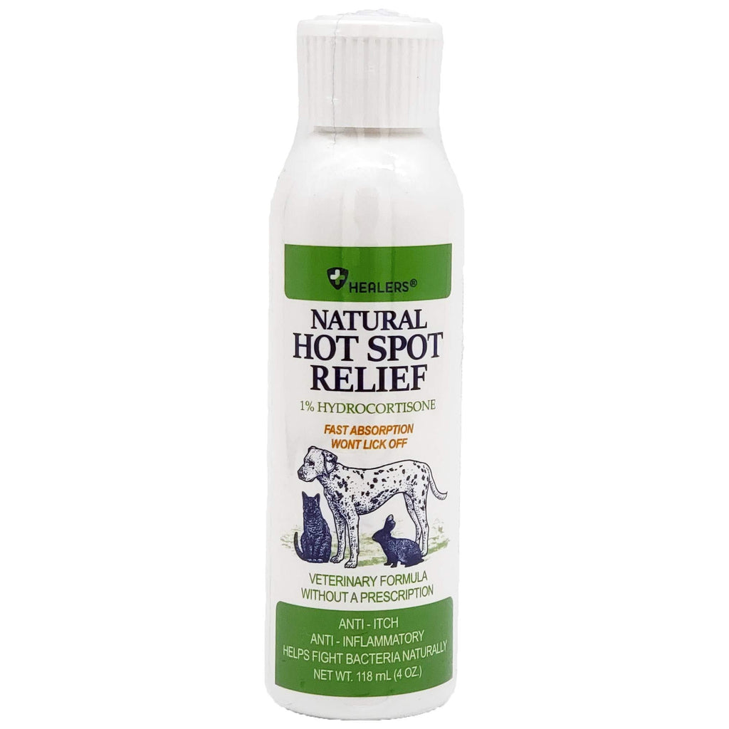 Healers Anti-Itch Hot Spot Relief for Pets with Hydrocortisone -, 4 oz, White 4 FZ - PawsPlanet Australia