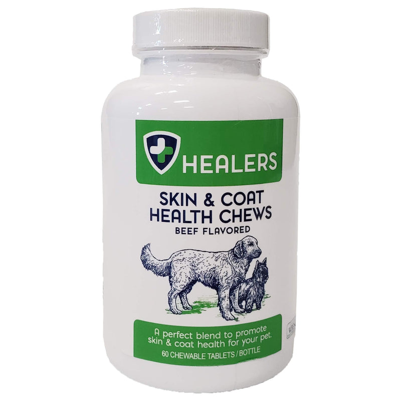 Healers Skin and Coat Health Support Chews for Pets, 60 Chewable Tablets - PawsPlanet Australia