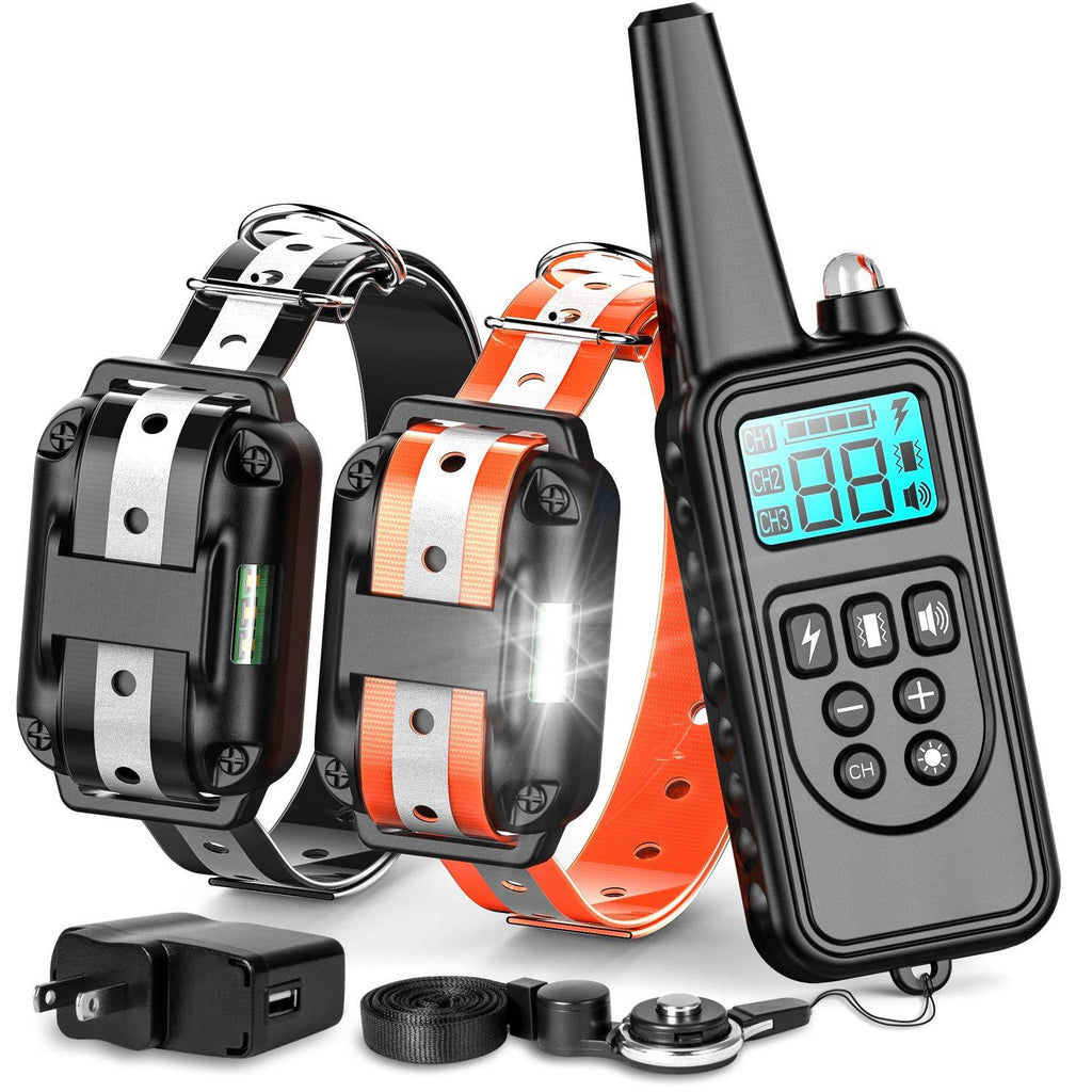 [Australia] - F-color Dog Training Collar, 865 Yards Training Collar with Remote for Small Medium Large Dogs, Reflective Strap with 4 Modes, Waterproof Training Collar for 2 Dogs 