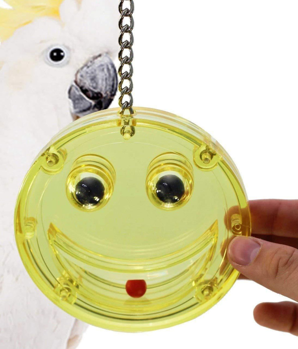 [Australia] - Bonka Bird Toys Small Large Smiley Bird Toy Parakeet Cockatiel Cages Plastic Playground Budgie Activity Aviary pet Rattle Ball chew Play Accessories 