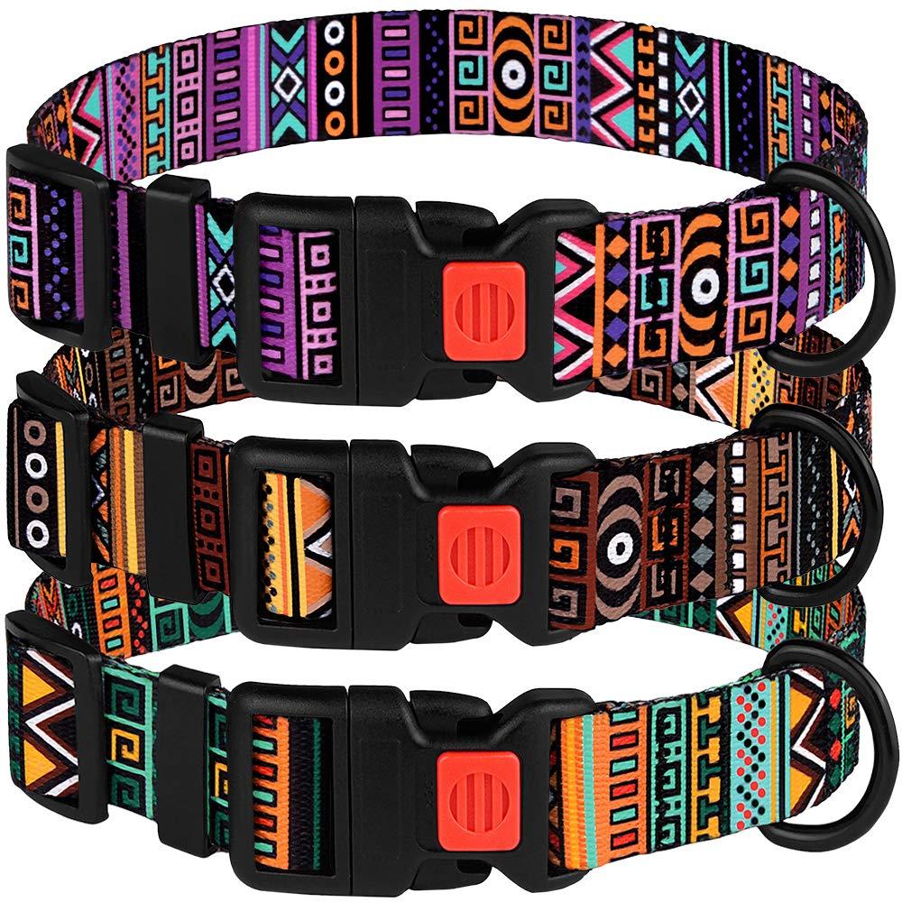 [Australia] - CollarDirect Tribal Dog Collar Aztec Pattern Adjustable Nylon Pet Collars for Small Medium Large Dogs Puppy Pattern 2 Neck Fit 14"-18" 