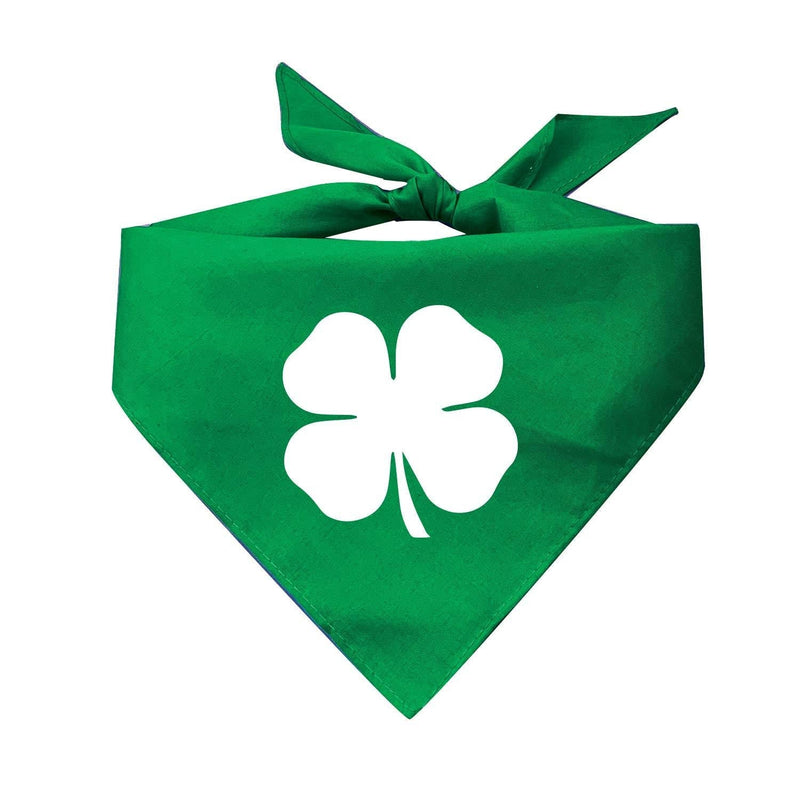 Shamrock / 4 Leaf Clover (White) St. Patrick's Day Dog Bandana (Assorted Colors) One Size Fits Most Kelly Green - PawsPlanet Australia