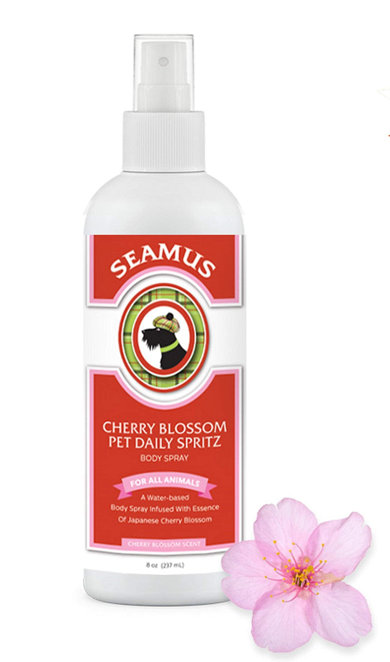 Seamus Cherry Blossom Pet Daily Spritz 8oz-Cologne-Deodorant-Odor-Eliminator-Body Spray for Dogs, Cats and Small Animals-Water Based, Time Released Long Lasting, Great Deodorizer for Bedding and Cage - PawsPlanet Australia