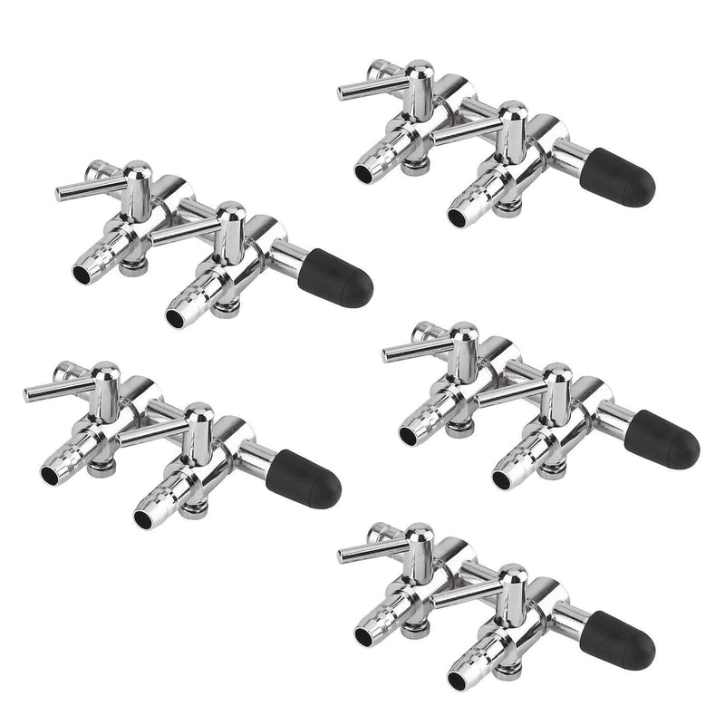 [Australia] - 5Pcs Stainless Steel 2 Way Air Flow Splitter Pump Lever Valve for Aquarium, 2-Way Aquarium Air Flow Control Lever Valve Distributor Splitter Accessories 