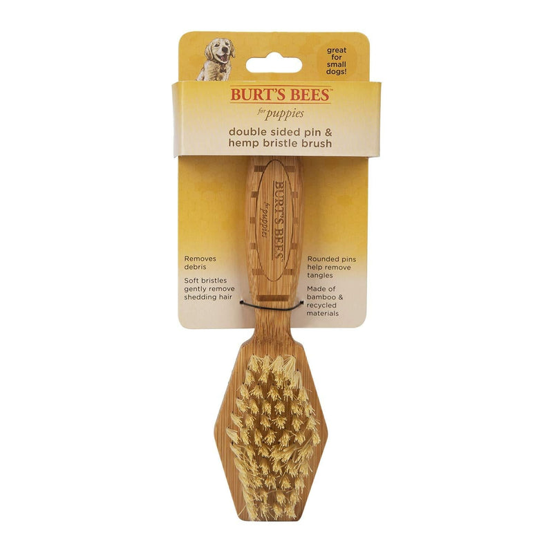 Burt's Bees for Dogs Bamboo Dog Brush - Dog Brush Made from Bamboo & Recycled Material - Eliminates Knots, Tangles, and Mats in Dog Fur Small Double Sided Pin & Bristle Brush - PawsPlanet Australia