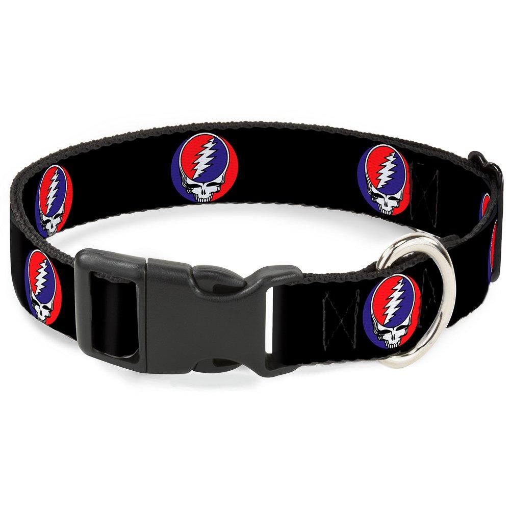 Buckle-Down Plastic Clip Collar - Steal Your Face Repeat Black/Color - 1/2" Wide - Fits 8-12" Neck - Medium 1.5" Wide - Fits 18-32" Neck - Large - PawsPlanet Australia