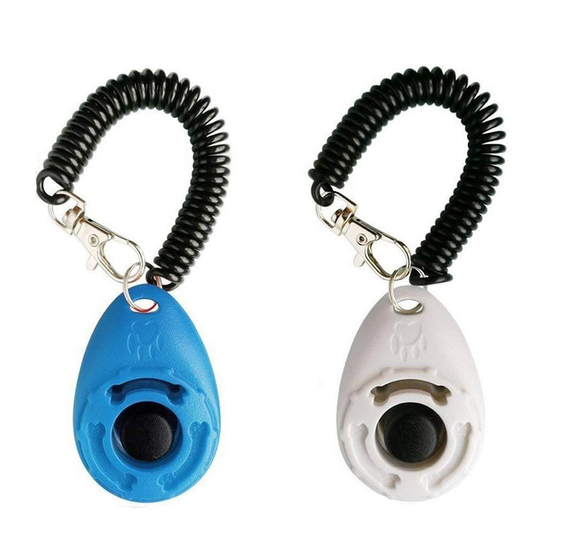 OYEFLY Dog Clicker [2 Pieces, Multi-Color] Training Clicker with Carry Strap for Dog, Cat, Horse (Blue and White) - PawsPlanet Australia