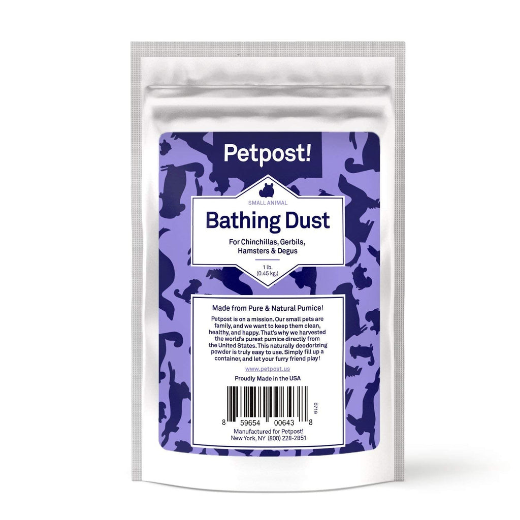 Petpost | Chinchilla Bath Dust for Small Animals - Natural, Pure Cleansing Pumice Sand for Cleaning Degus, Hamsters, & Gerbil 1 lb. - PawsPlanet Australia