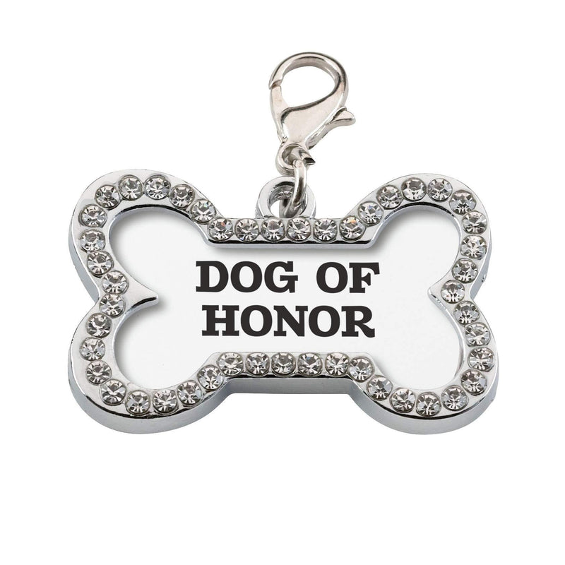 [Australia] - Lillian Rose PA135 DH Honor Wedding Dog Collar Charm, Measures 1.5" wide, Silver 
