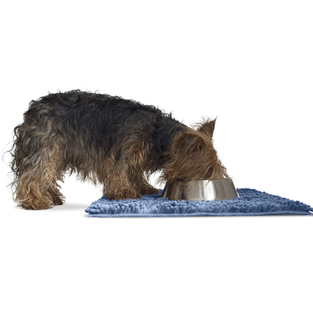Furhaven Pet Products - ThermaNAP Cat Bed Pad, ThermaNAP Dog Blanket Mat, Self-Warming Waterproof Throw Blanket, Muddy Paws Absorbent Towel Floor Rug, and More Chenille Blue Small Shammy Towel Rug - PawsPlanet Australia