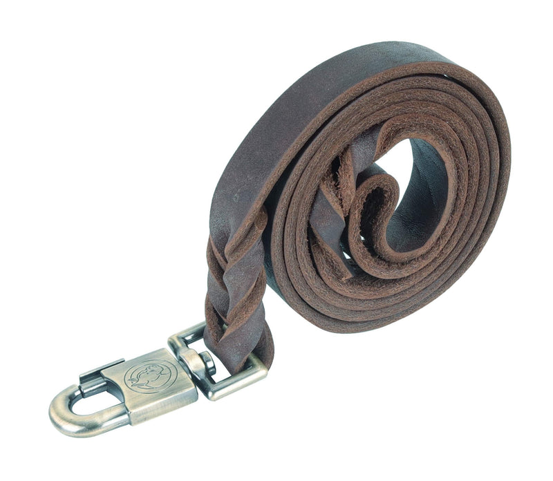 [Australia] - kgt Genuine Leather Braided Dog Training Leash Heavy Leather Duty Lead for Larger Dog 5 Ft-1 In 