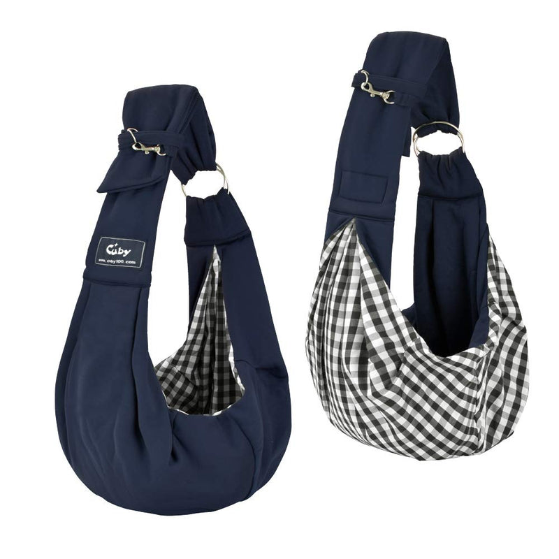 Cuby Dog and Cat Sling Carrier – Hands Free Reversible Pet Papoose Bag - Soft Pouch and Tote Design – Suitable for Puppy, Small Dogs, and Cats for Outdoor Travel Blue - PawsPlanet Australia